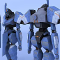 Smart Machines Blue Mechanical Robot Models With Weapon And Armor Details 3d model