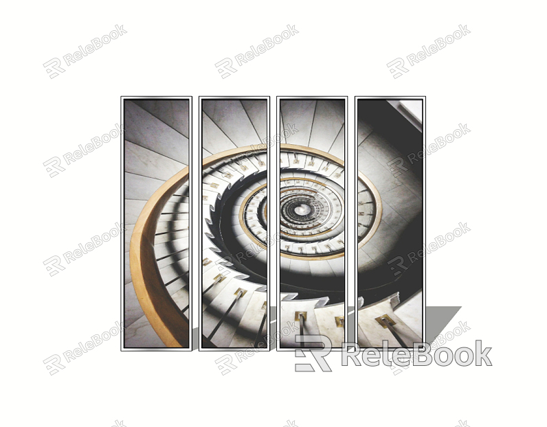 Modern Architectural Painting Simple Architectural Rotating Stairs model