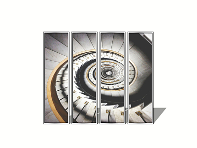 Modern Architectural Painting Simple Architectural Rotating Stairs model