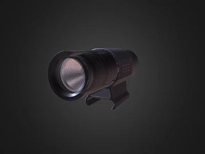 Black Tactical Flashlight With Durable Metal Body And Mounting Bracket Design 3d model