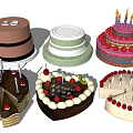 Delicious Decorated Cakes With Various Shapes Candles Number 15 Heart And Layered Design