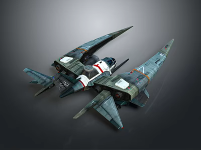 Futuristic Aerospace Spacecraft With Sleek Wings And Cosmic Exploration Design 3d model
