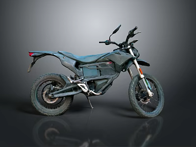 Sleek Black Modern Electric Motorcycle With Aerodynamic Body And Rugged Wheels 3d model