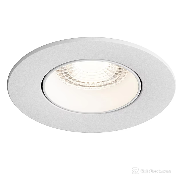White Recessed Downlight Spotlight With Modern Grid Design And Bright Light Source 3d model 