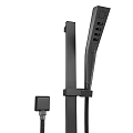 Modern Matte Black Shower Faucet System With Handheld Sprayer And Control Knob