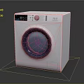 White Washing Machine With Round Viewing Window And Computerized Control Panel 3d model