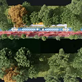 Urban Road Facilities With Green Vegetation Lanes And Tree Surroundings Design