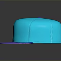Neon Blue Baseball Cap With Flat Brim And Glossy Surface Design