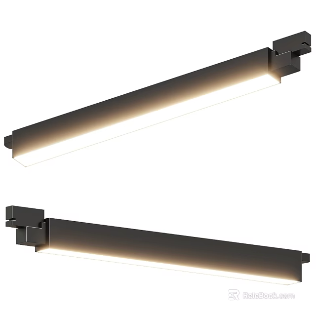 Contemporary Long Slim LED Ceiling Light with Black Metal Frame for Energy Saving Home Lighting 3d model 