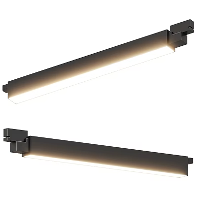 Contemporary Long Slim LED Ceiling Light with Black Metal Frame for Energy Saving Home Lighting 3d model