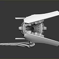 3D Rendered Mechanical Structure With Spherical Body And White Wing Elements