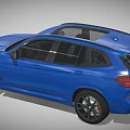 Blue BMW SUV With Sports Design High Performance Black Wheels And Grille