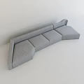 Gray Modular Sofa With Irregular Shape For Modern Living Room Interior 3d model