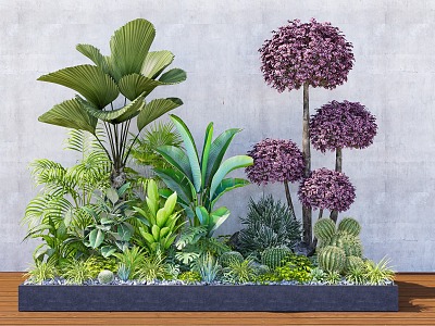 Modern Plant Pile Landscape Plant Indoor Greening Tropical Plant Group model