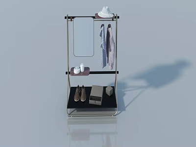 Modern Hinged Door With Wooden Frame And Glass Panel For Home Interior Design 3d model