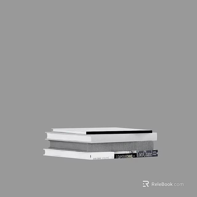 Stacked White And Gray Books With Hardcover And Paperback Cover Designs 3d model 