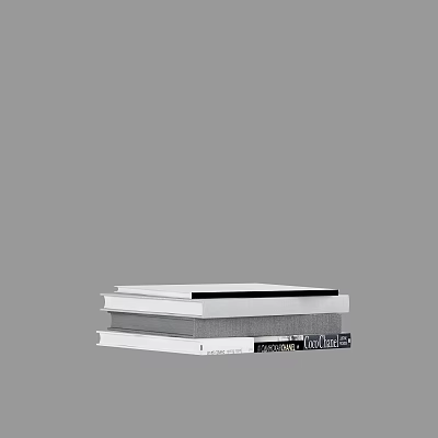 Stacked White And Gray Books With Hardcover And Paperback Cover Designs 3d model