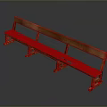 Traditional Wooden Outdoor Bench With Backrest And Armrest For Garden Patio Use