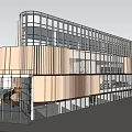 Modern Commercial Street Design With Glass Facade Open Layout And Shops