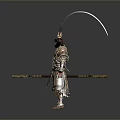 Monkey Warrior Character In Ornate Armor With Feathered Headdress And Staff