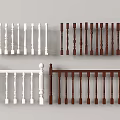 Varied Design Railings In White And Brown With Decorative Balusters