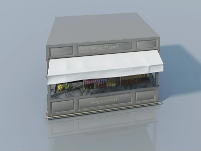 Swing Door Display Cabinet With Awning For Fresh Produce Daily Specials 3d model