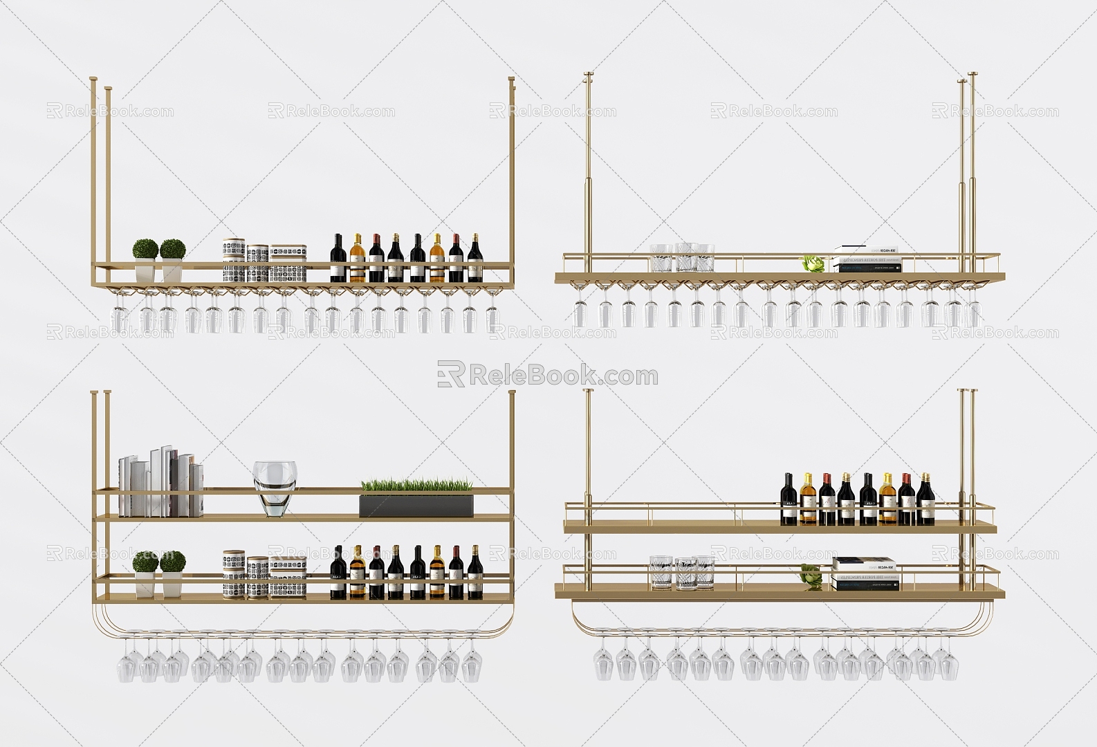 Modern Wine Rack Wine Glass Hanger 3d model