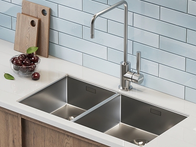 Stainless steel sink vegetable basin under counter basin faucet model