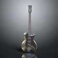 Metallic Electric Guitar As Musical Instrument With Shiny Finish On Dark Background