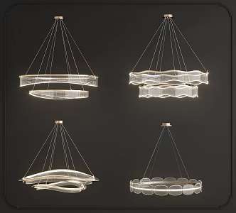 Modern art chandelier combination 3d model