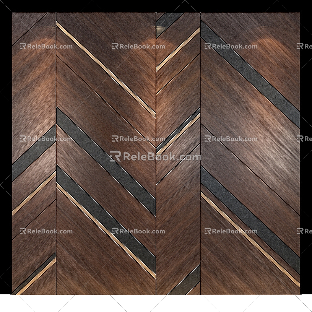 Solid wood background wall 3d model