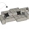 Modern Multiplayer Sofa Module Sofa Back-to-Back Sofa 3d model