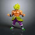 Game And Movie Character With Green Spiky Hair Muscular Shirtless Body Purple Pants Green Shoes