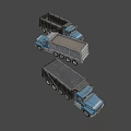 Blue Heavy Duty Dump Truck With Black Dump Bed And Large Wheels