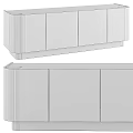 Beige Upholstered Cabinet With Four Doors Modern Design And Sleek Appearance