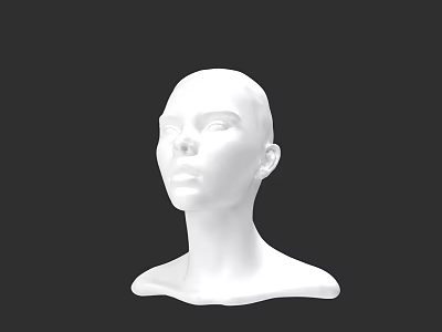 White Male Head Mannequin Bust Sculpture Isolated On Black Background 3d model