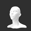 White Male Head Mannequin Bust Sculpture Isolated On Black Background