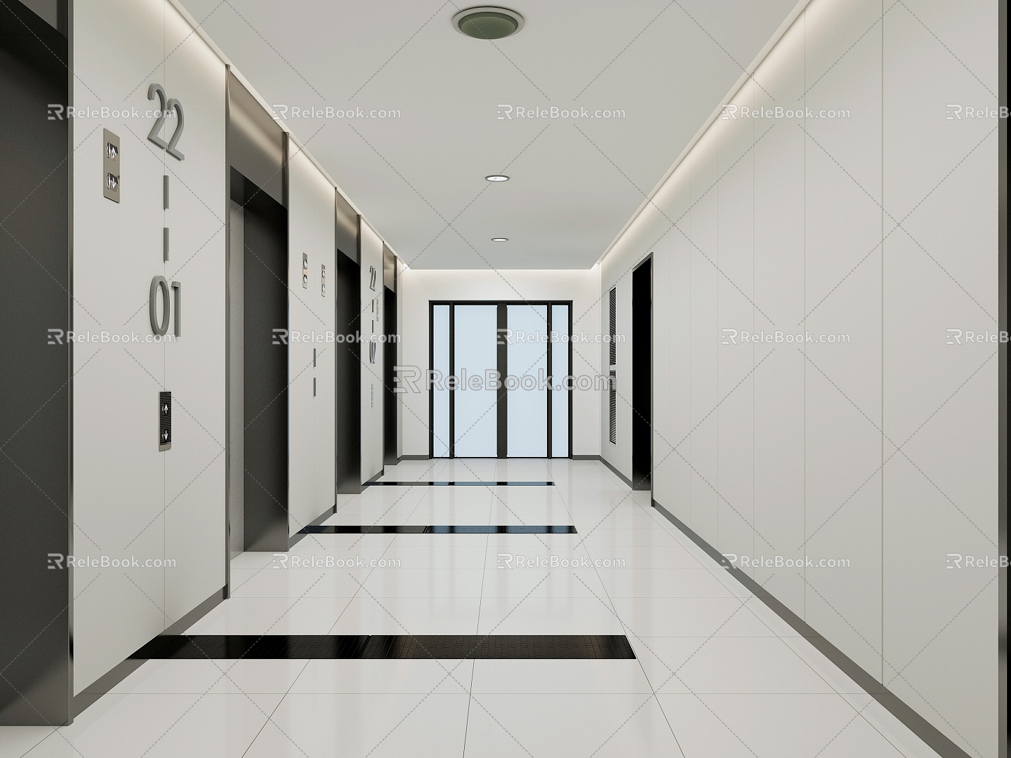 Elevator hall 3d model