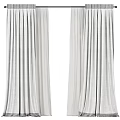 Modern Light Gray Layered Curtain with Sheer and Thick Fabric Elegant Drape Window Treatment