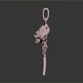 Elegant Rose Shaped Metallic Pendant With Leaf Detail Fashion Jewelry Accessory For Women