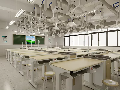 Chemistry Classroom School Classroom Chemistry Evaluation Room 3d model