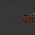 Vintage Wooden Furniture Collection with Table Cabinet Chair Drawer Units and Rugs in Room Interior
