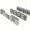 White Wavy Building Facade Decorated with Green Plants and Modern Design
