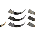 Vintage Nordic Style Decorative Horn Ornament Set With Natural Tones And Metal Accents