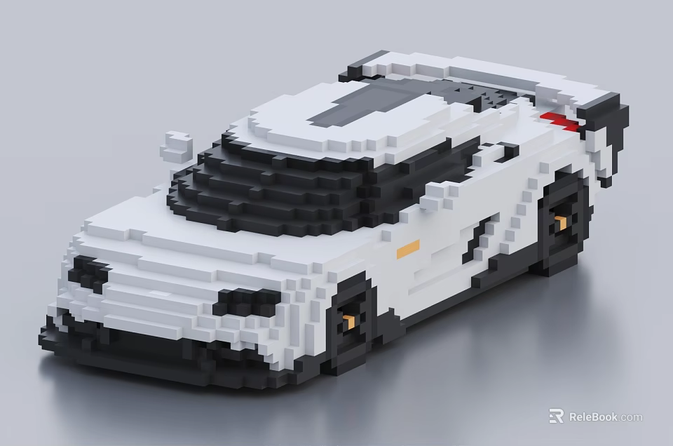Electric Toy Building Blocks White Sports Car Model With Detailed Design For Kids Play 3d model 