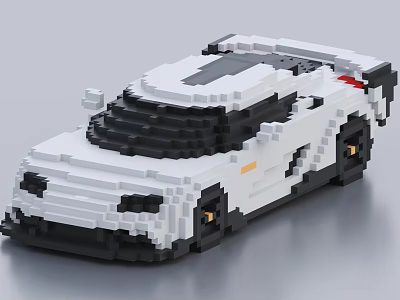 Electric Toy Building Blocks White Sports Car Model With Detailed Design For Kids Play 3d model