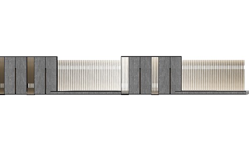 Modern Fence Enclosure Wall 3d model