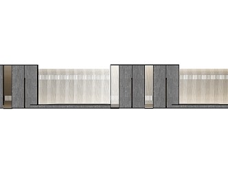 Modern Fence Enclosure Wall 3d model