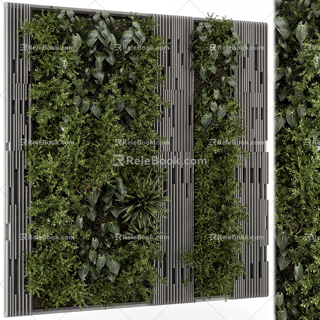 Modern Green Wall 3d model