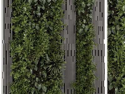 Modern Green Wall 3d model